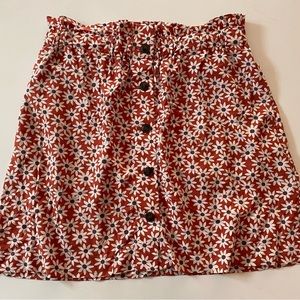 Madewell Paperbag Button-Front Mini Skirt- Falling Daisies